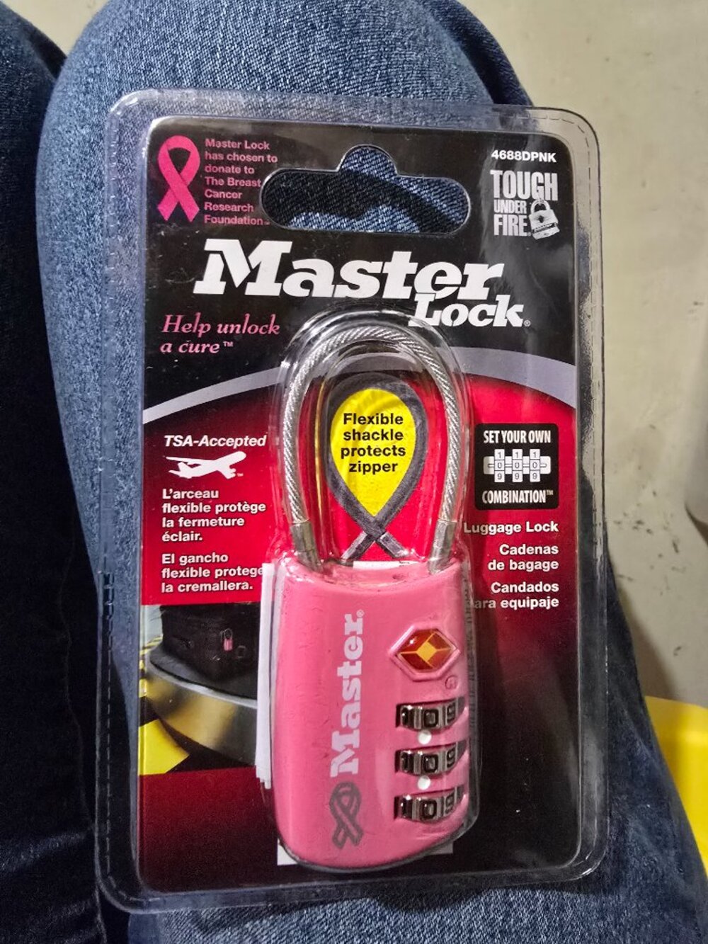 Master Lock TSA Accepted Pink Luggage Lock Set Your Own Combination NWT 4688DPNK